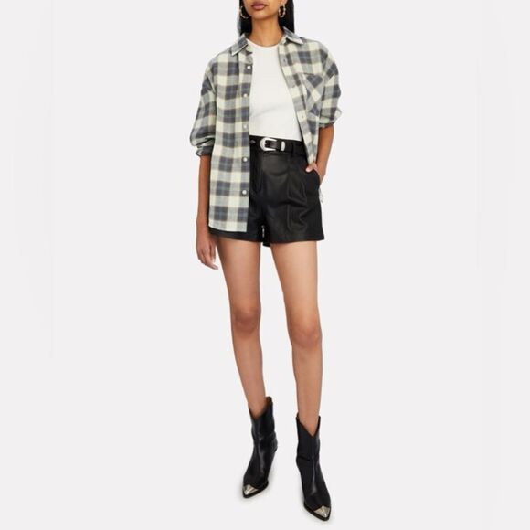 We Wore What women’s green plaid boyfriend flannel button down sz M/L - Picture 1 of 8